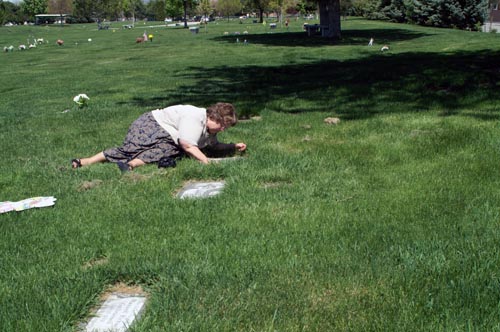 cleaning Trevors grave